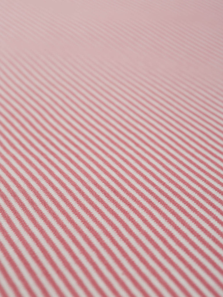 Mini Stripe - Dusky Pink - Organic Cotton Interlock - Fabworks Online