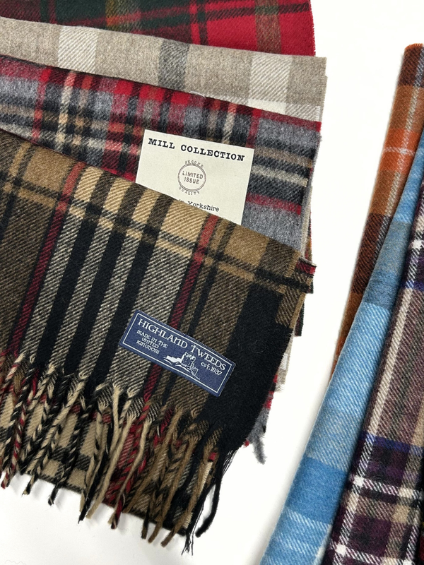 Lucky Dip - Merino Wool Fringed Scarf - Check