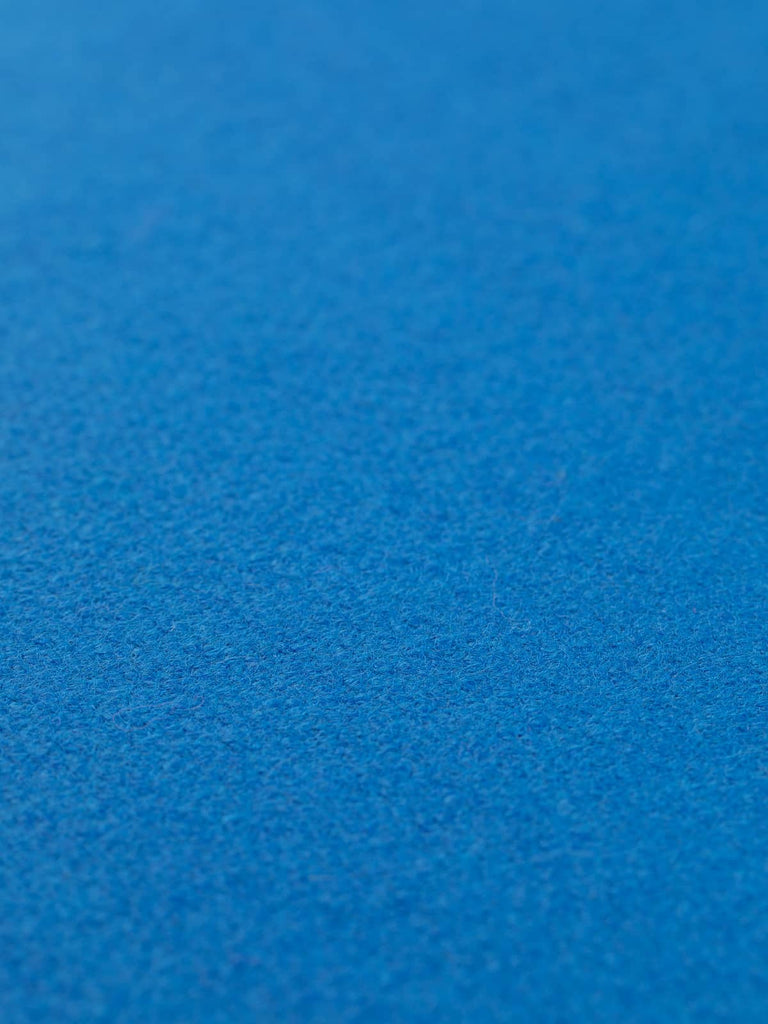 Flat angled view of Cobalt Blue Twill Melton, 152cm wide, capturing energetic vivid blue with subtle sheen and plush wool finish