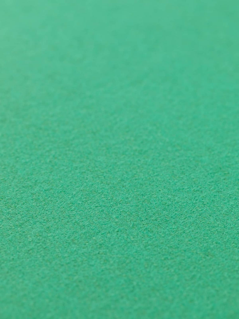 Flat angled view of Mint Macaron Twill Melton, 152cm wide, displaying closely woven structure with obscured twill lines and refreshing, springlike tone