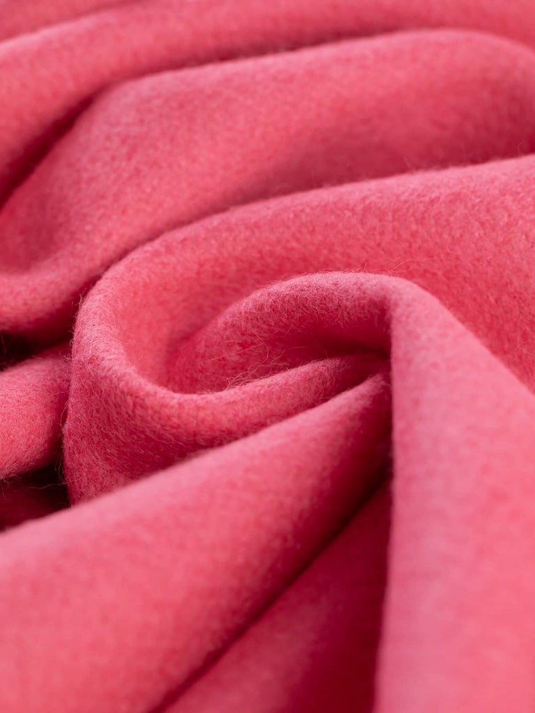 Twist of Rose Fondant Sweet Treats Melton fabric, showing indulgent pink hue, cosy lambswool texture, and stable medium-heavy handle