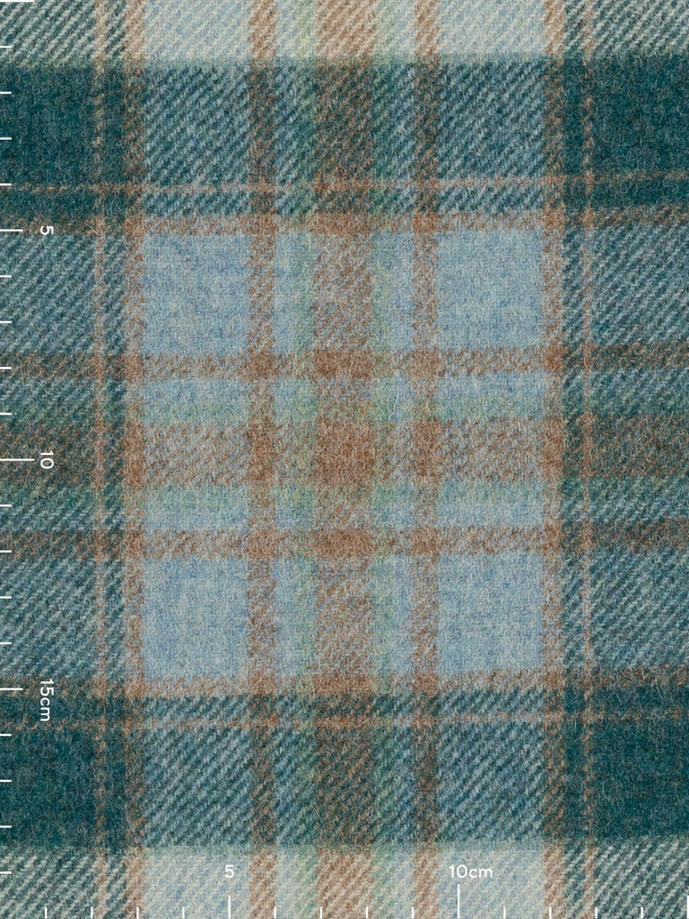  100% wool tweed pure wool fabric with plaid and tartan design, multicoloured, made in Huddersfield, made in Yorkshire. High quality twill weave wool fabric for clothing, jackets, dresses