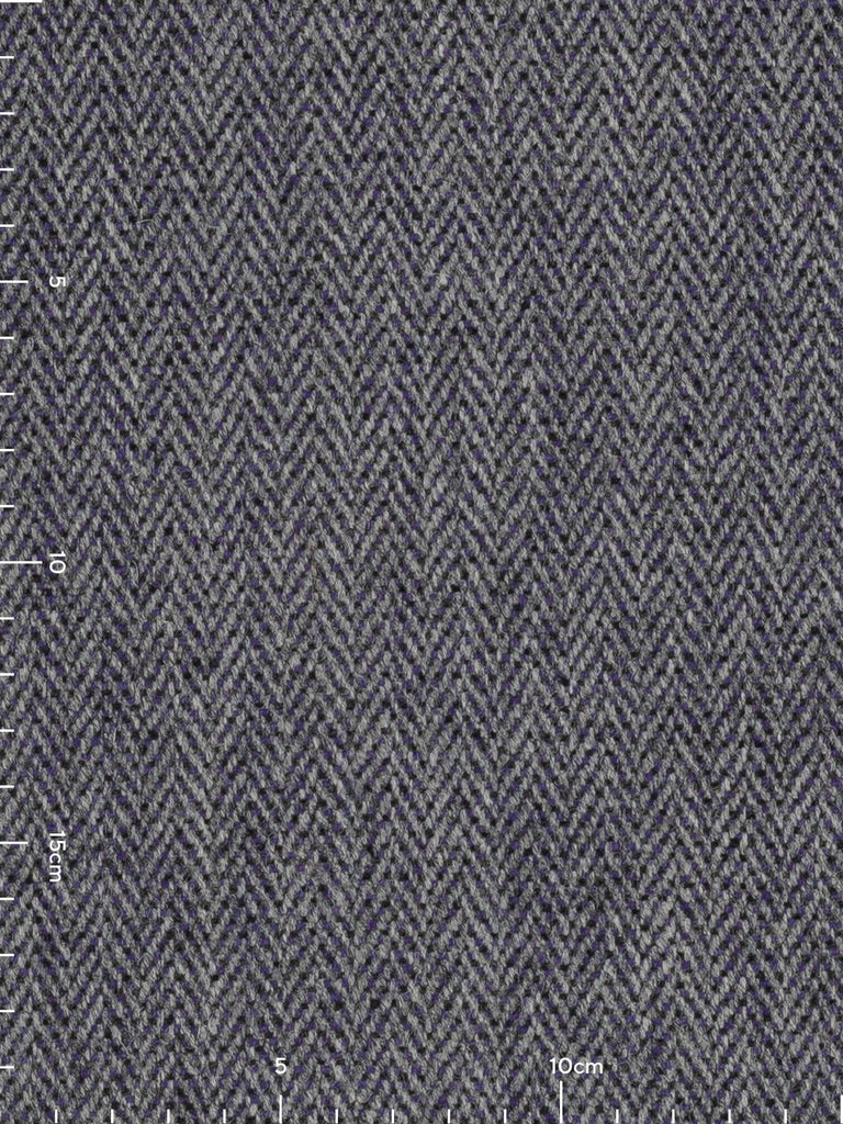 100% wool tweed pure wool fabric herringbone weave, purple, indigo, lilac, dark blue, navy blue, grey colours, woven with melange yarn, made in Huddersfield, made in Yorkshire. High quality twill weave wool fabric for clothing, jackets, dresses. buy fabric by the metre