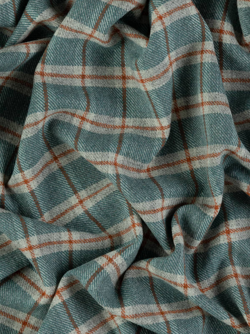 Yorkshire Windowpane Check Wool Tweed - Sea View – Fabworks Online
