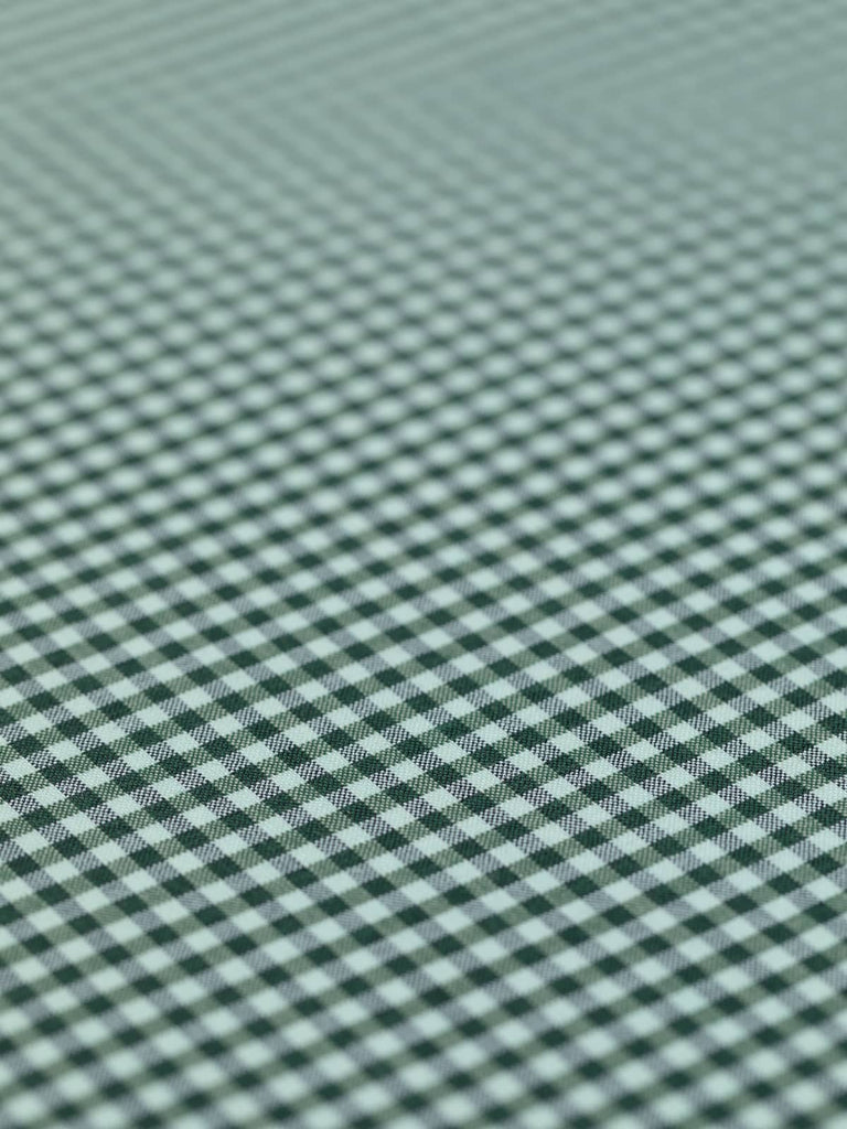 Wool & Viscose Stretch Suiting - Green Goodness Gingham - Fabworks Online