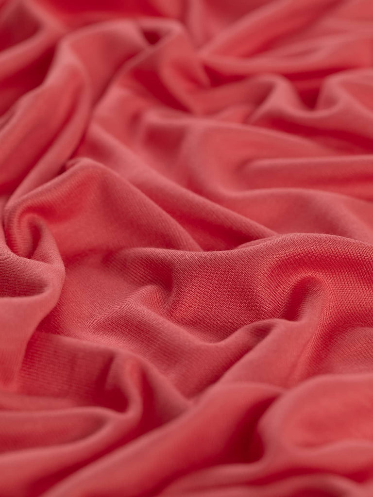 Coral pink  viscose jersey fabric