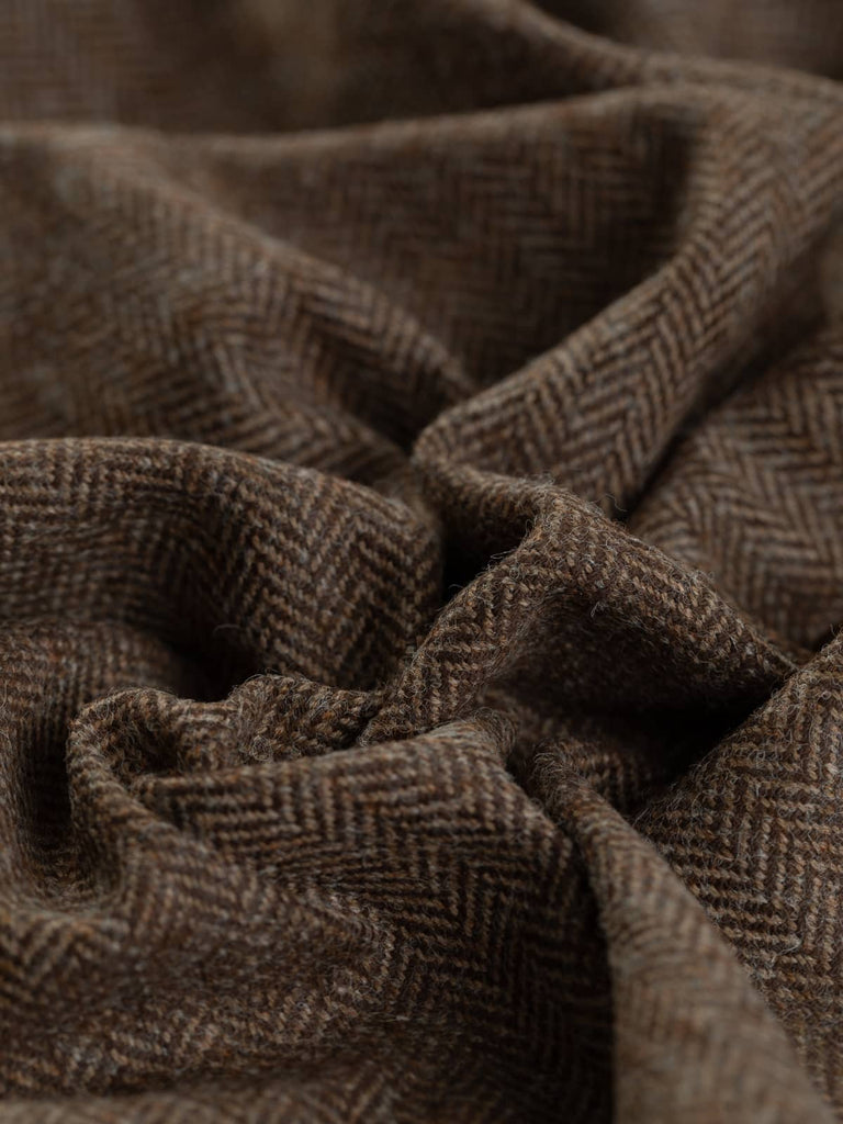 100% Wool Tweed - Autumn Pines Herringbone - Fabworks Online