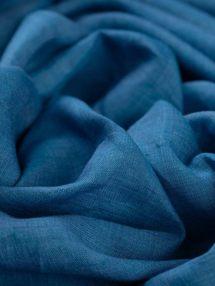 100% Linen Cross Hatch - Cornflower Blue – Fabworks Online