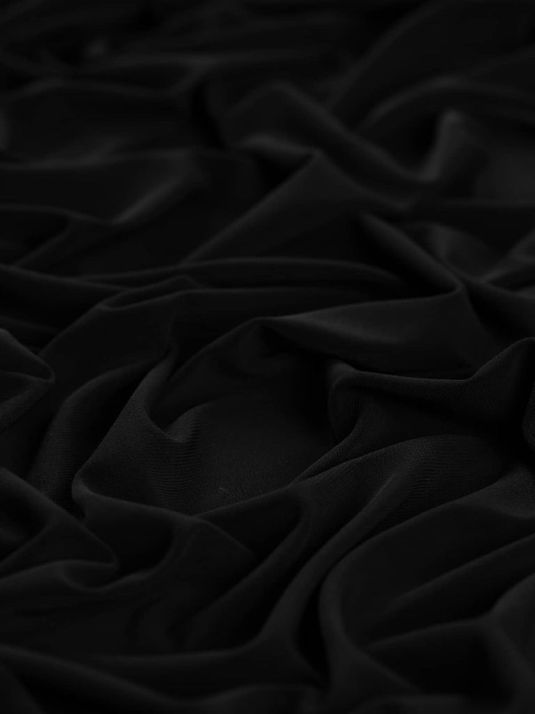 Polyester lycra single jersey black plain fabric for clothing sewing