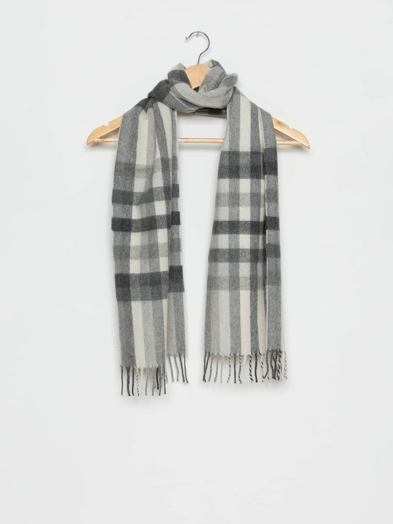 Pure Cashmere Scarf - Stormy Chequerboard - Fabworks Online