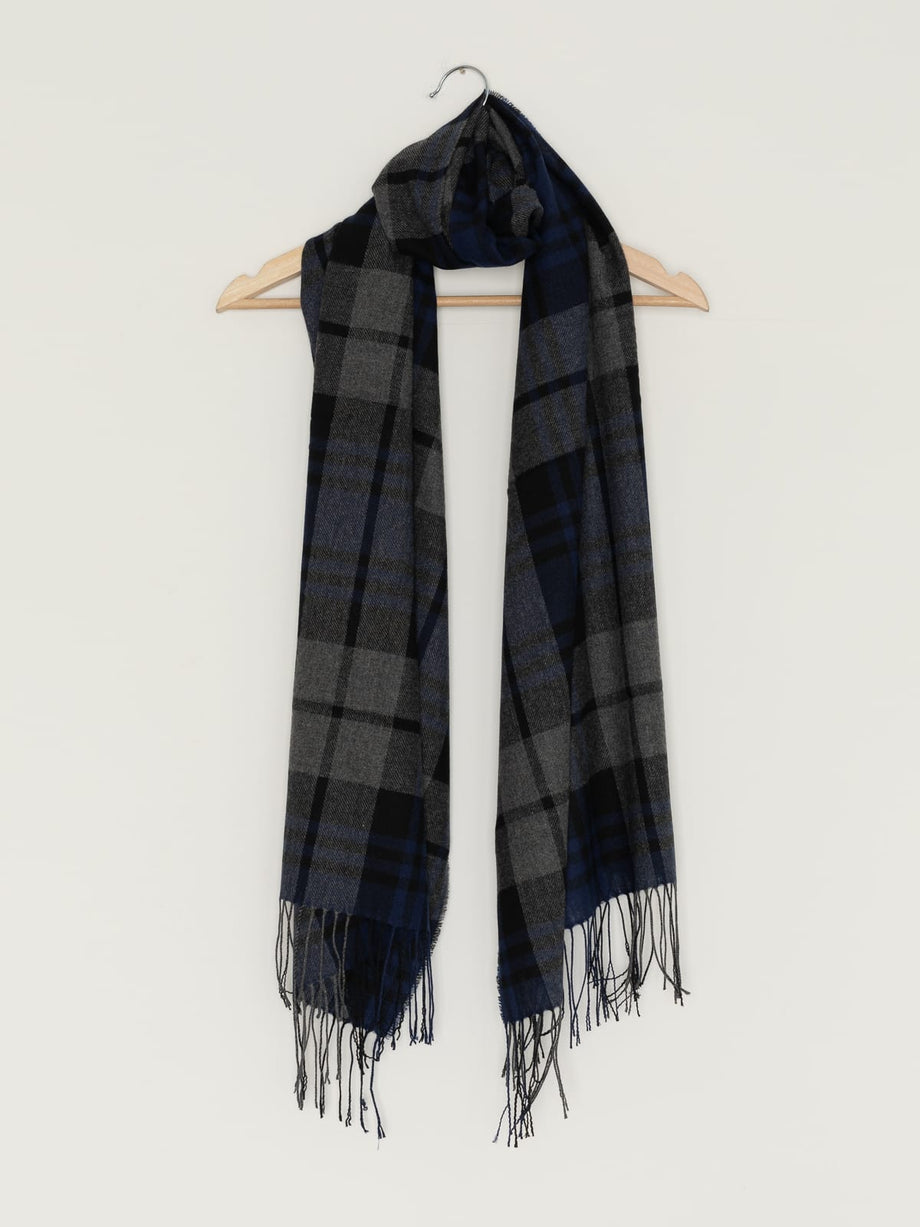 Moonlight Reflection Plaid - Large Cashmere Scarf – Fabworks Online