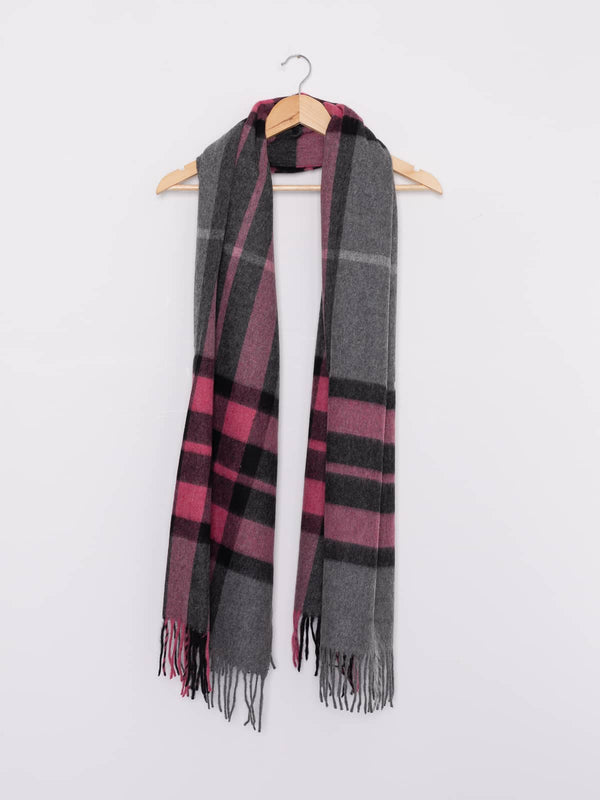 Large 100% Merino Wool Scarf - Liquorice Allsorts Plaid - Fabworks Online