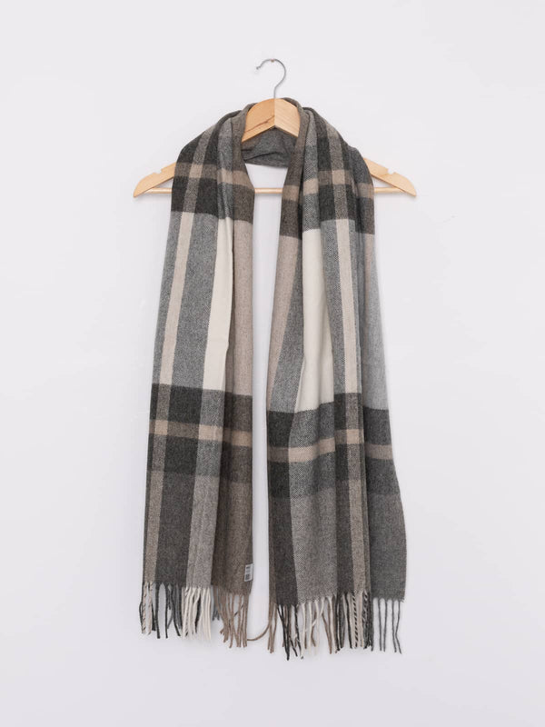 Large 100% Merino Wool Scarf - Herdwick Plaid