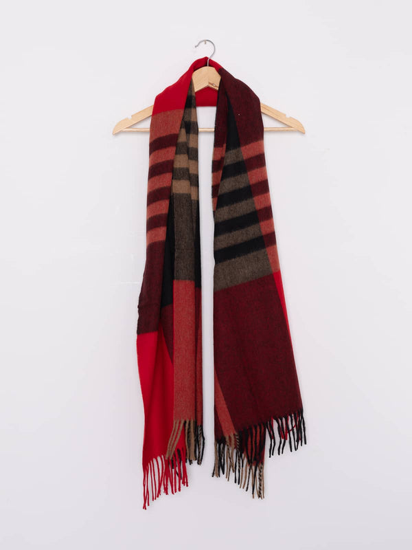 Large 100% Merino Scarf - Woodsman Plaid
