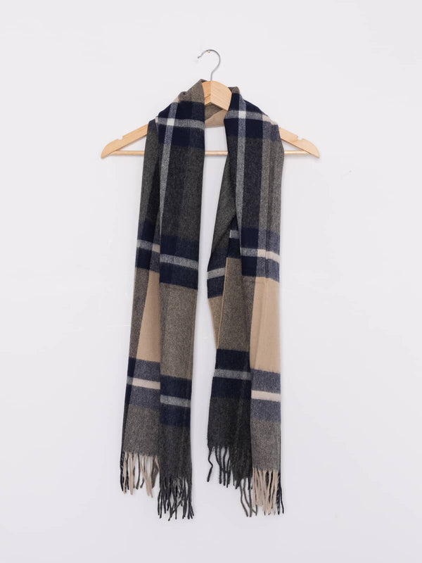 100% Merino Wool Scarf - Estuary Plaid (Perfectly Imperfect)