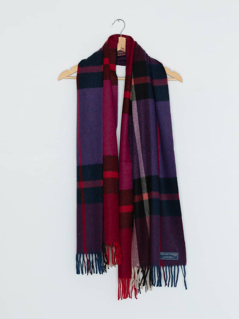 Pure Merino Wool Stole - Winter Berry Harmony