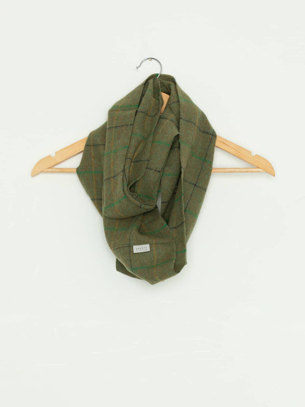 100% Merino Wool Infinity Scarf - Fells and Falls Windowpane