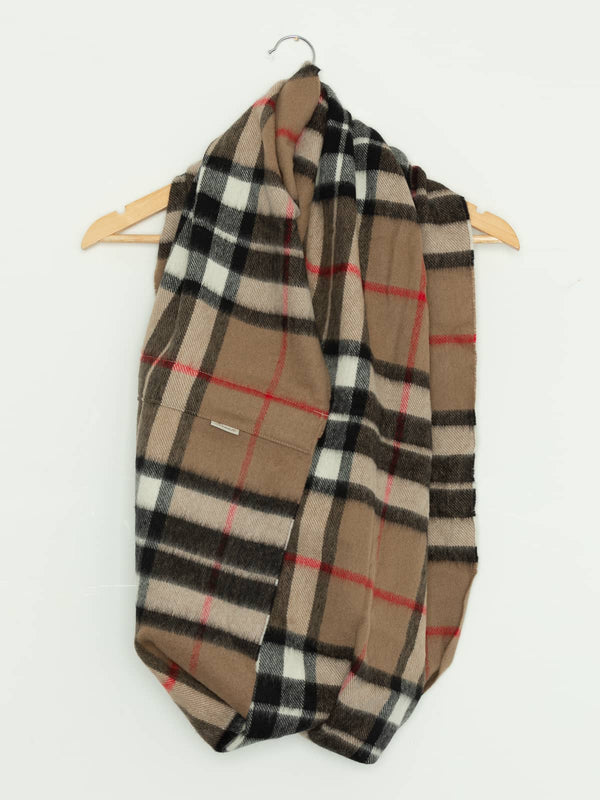 Large 100% Merino Wool Infinity Scarf - Designer Plaid