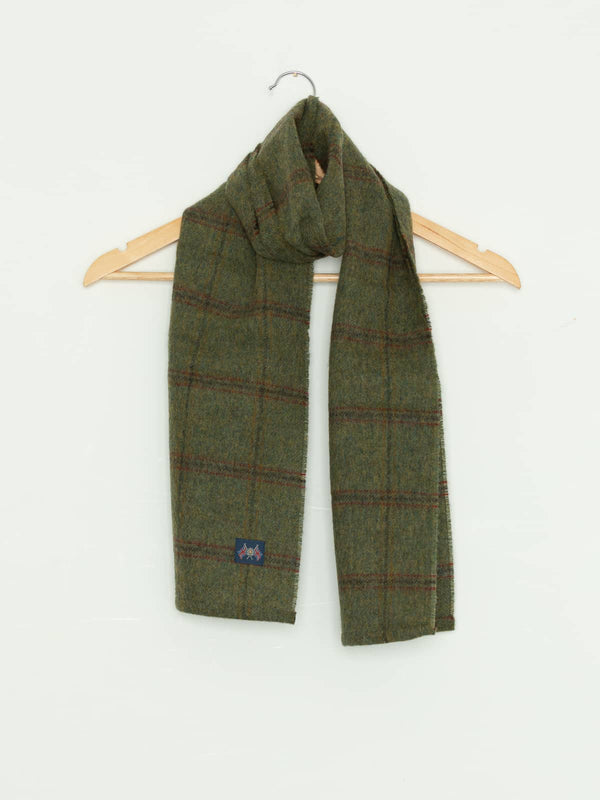 100% Merino Hemmed Scarf - Country Squire Windowpane