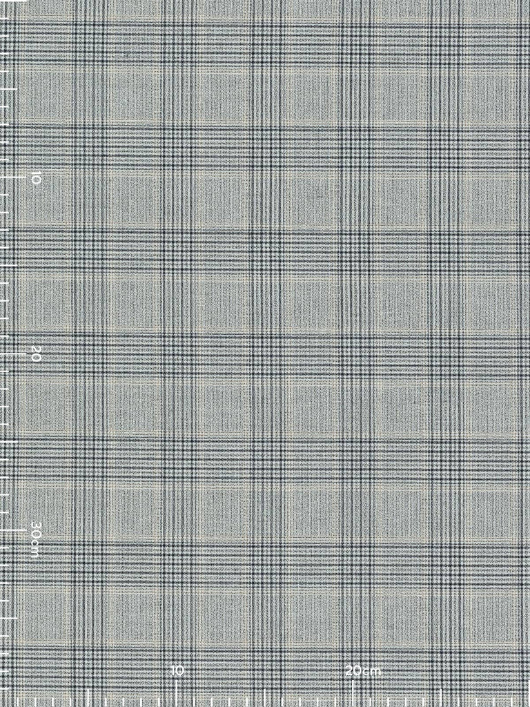 Districh Check Pattern Viscose Blend Stretch Suiting - Silver Shadow District Check – Fabworks ...