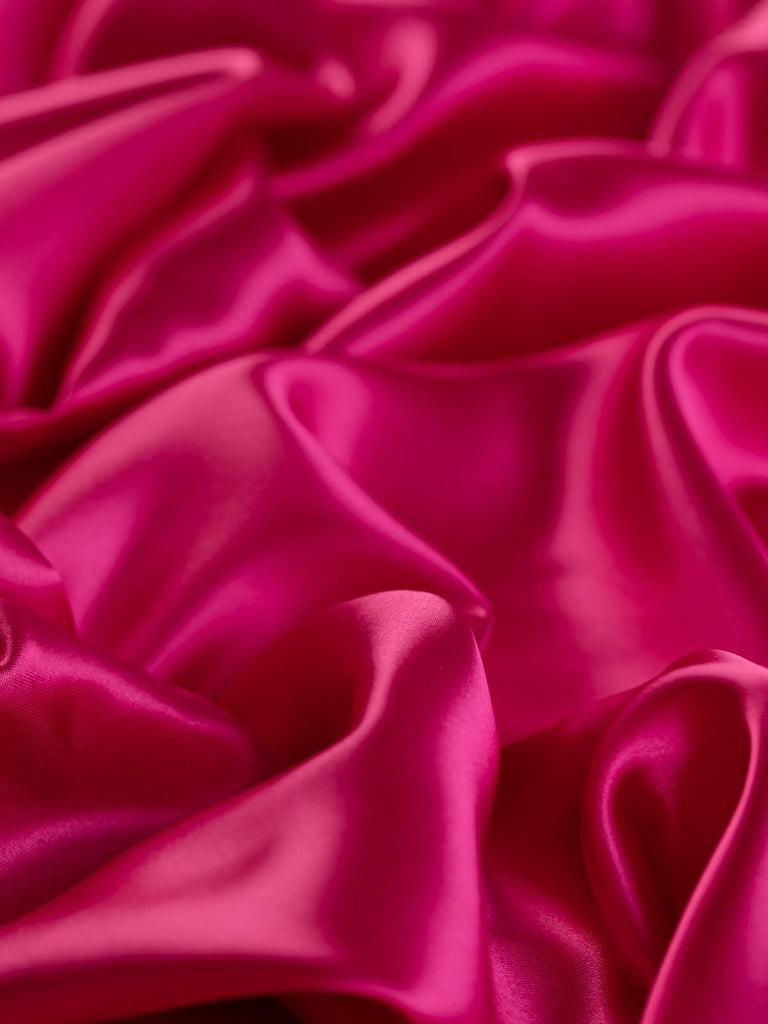 Rich blue-based pink woven lining fabric, 140cm wide, in a fine satin weave, 100% acetate, lightweight yet strong, perfect for classic tailoring and elegant occasion wear