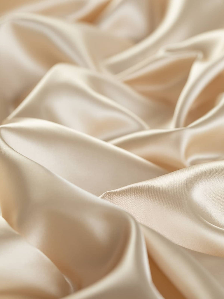 Light but strong acetate lining fabric, 142cm wide, in a solid fine satin weave, featuring a palest creamy gold- almost iced blonde hue, perfect for classic tailoring and elegant occasion wear.