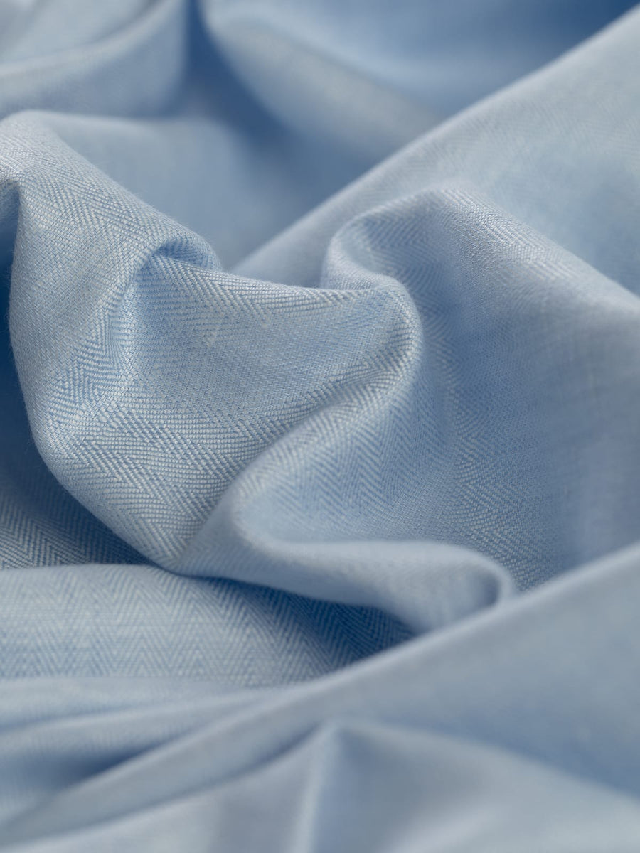 Endless Herringbones Scandi Blue - Linen & Cotton – Fabworks Online