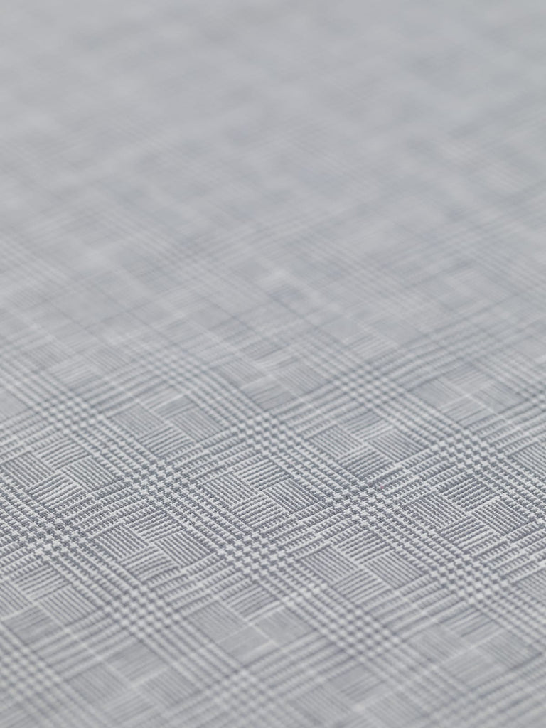 100% Linen Micro District Check - Grigio - Fabworks Online