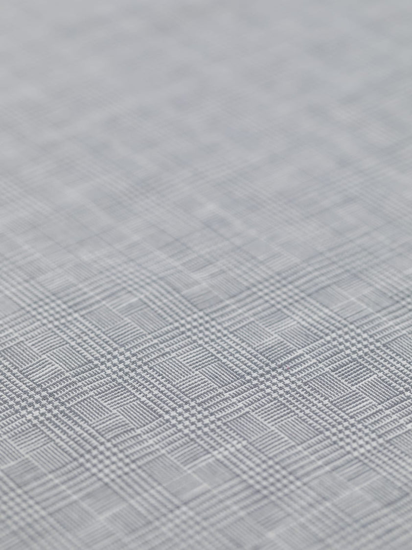 100% Linen Micro District Check - Grigio – Fabworks Online