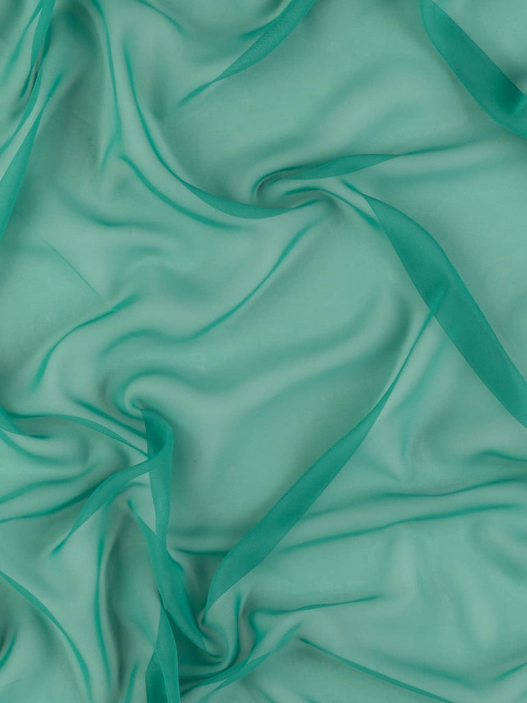 Polyester Microcheck Chiffon - Emerald - Fabworks Online