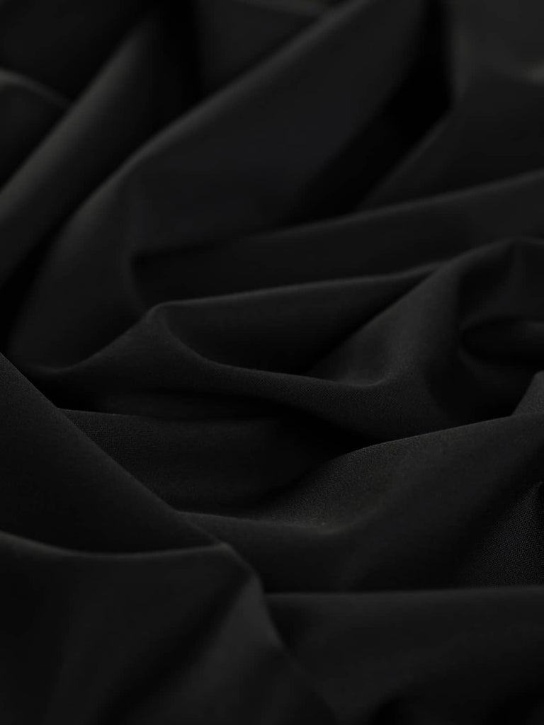 Buy black plain viscose stretch sateen for home sewing projects crafts