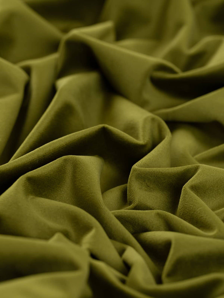 Upholstery velvet fabric green plain repeatable high stock regular line for interiors
