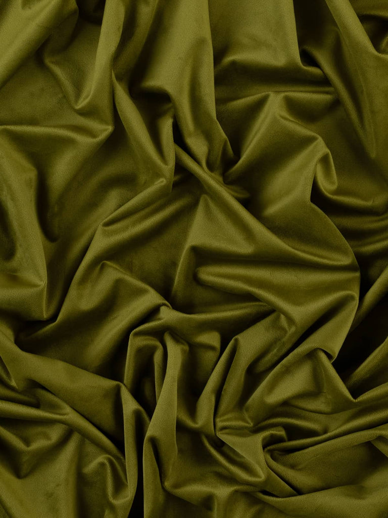 Plain green furnishing velvet velour medium weight for curtains blinds soft furnishings cushions