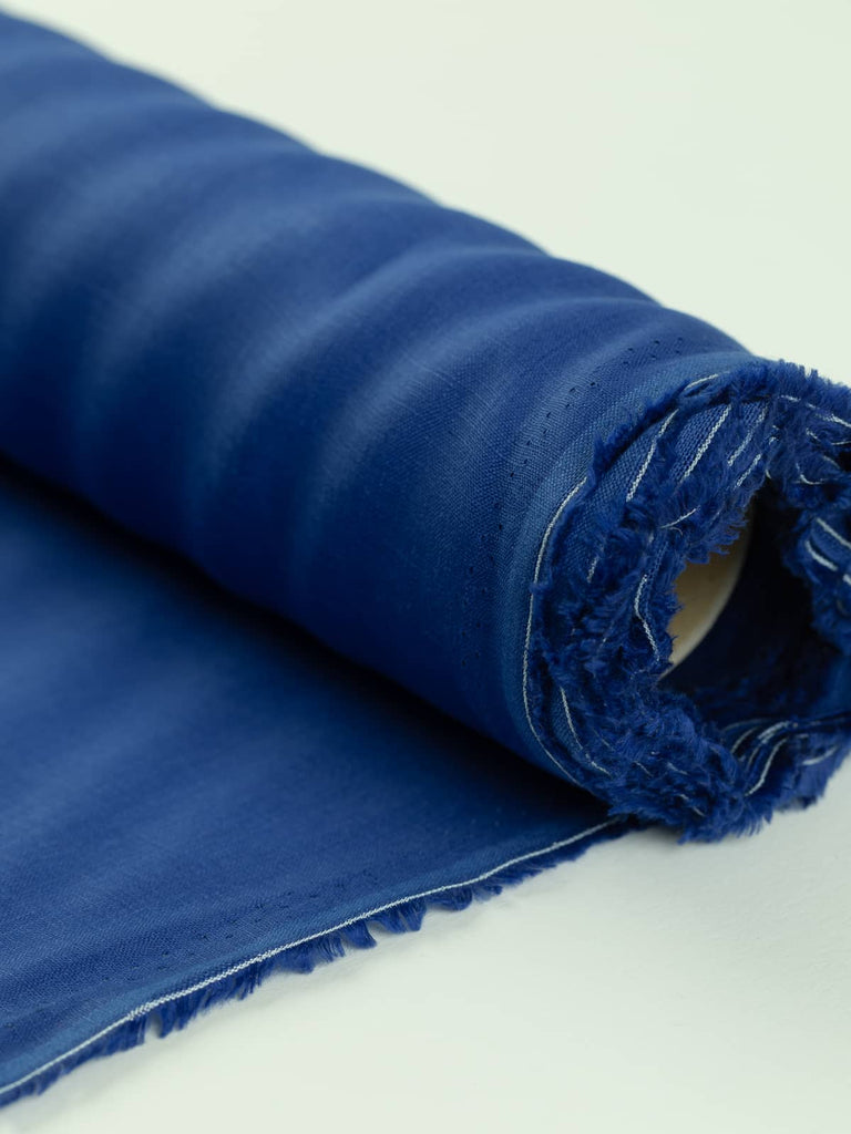 Plain classic blue with purple undertones 100% linen fabric for shirts and dreses summer clothing