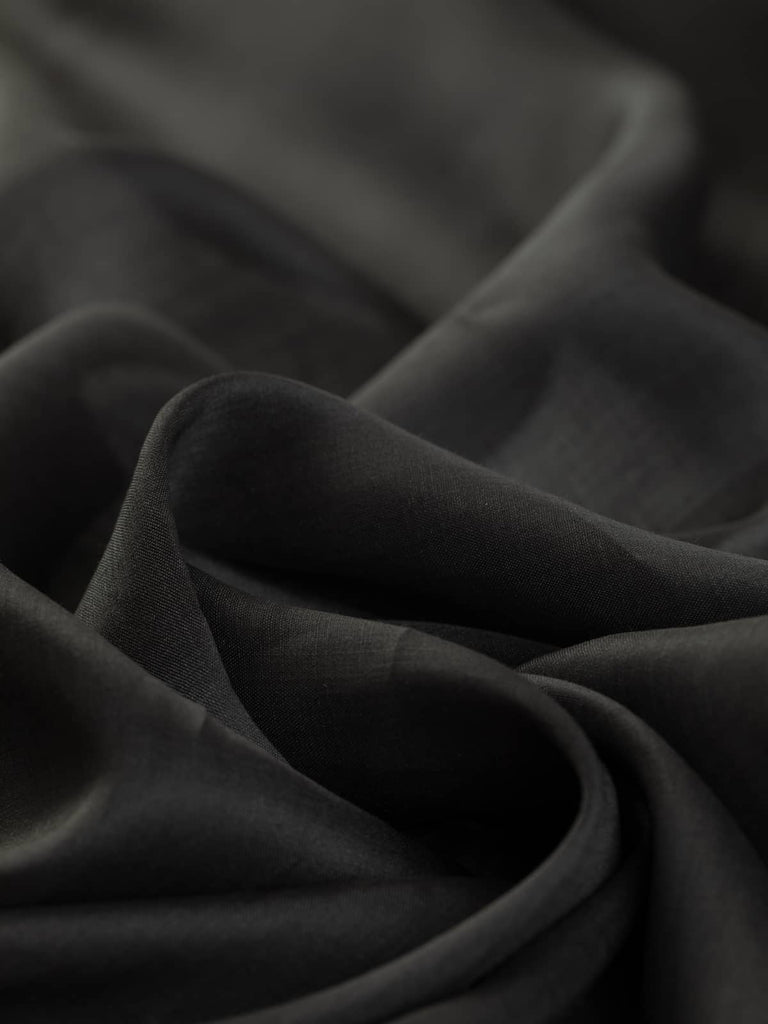 Dark grey brown linen lightweight voile deadstock fabric for sewing home projects diy