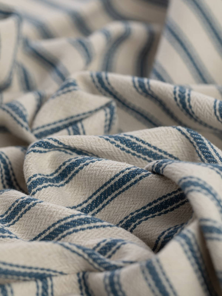 Chateau Stripe Cotton Ticking - Nimes Blue – Fabworks Online