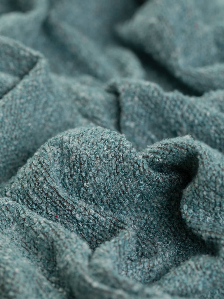 Repeatable & reorderable stock fabric from Fabworks, an on-trend soft blue tone durable fabric for interior design & home furnishing. Buy in half metre units.