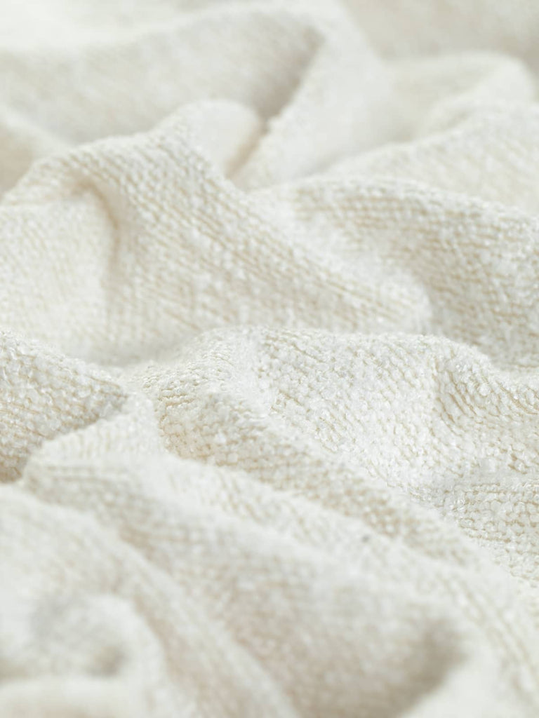 Repeatable & reorderable stock fabric from Fabworks, an rich clean white cream tone durable fabric for interior design & home furnishing. Buy in half metre units.