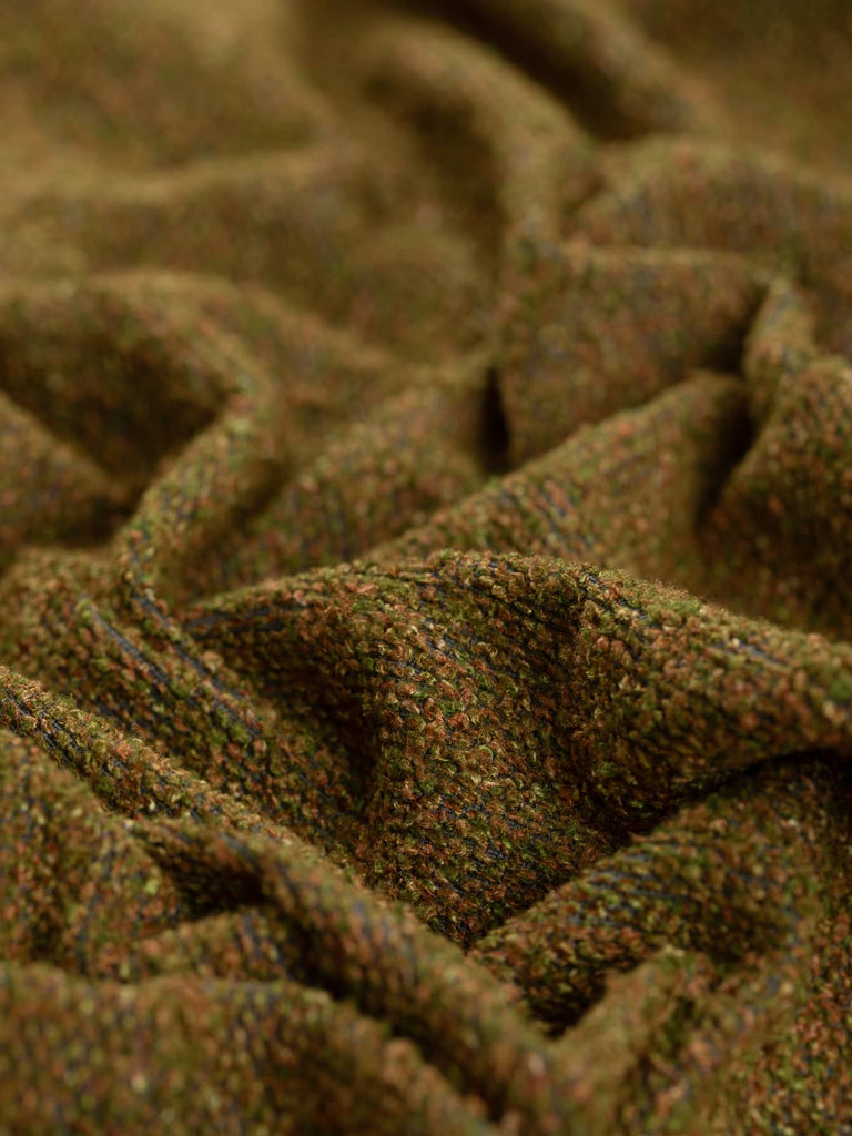 Repeatable & reorderable stock fabric from Fabworks, a melange tone of green yellow orange durable fabric for interior design & home furnishing. Buy in half metre units.