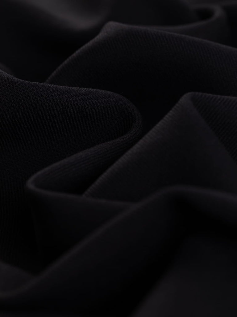 Dark navy wool blend fabric for home sewing projects
