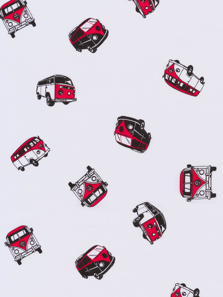 Red Retro Campers - White Single Jersey - Fabworks Online
