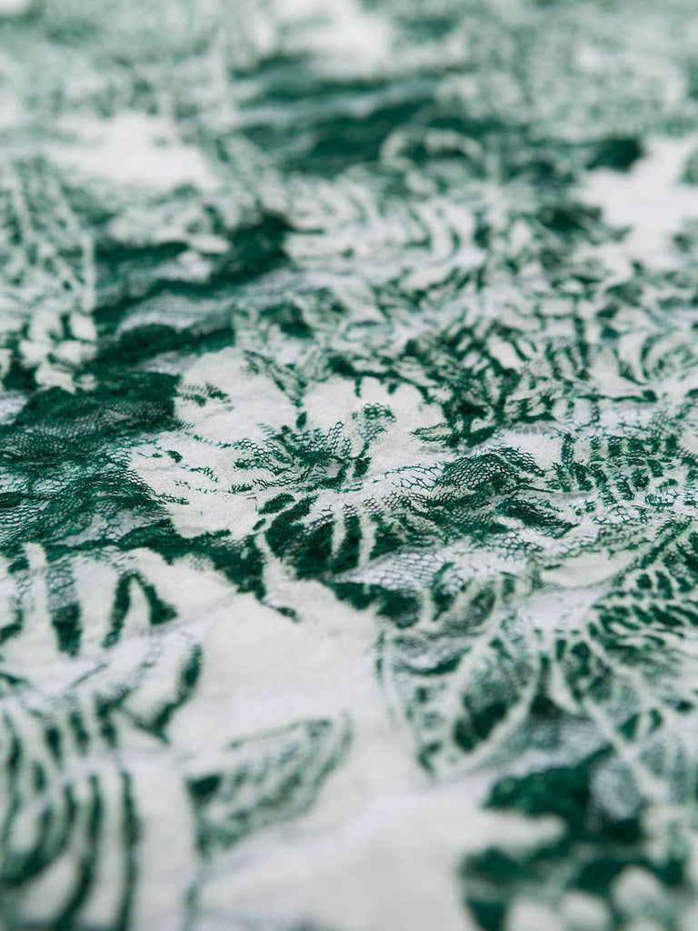 Greenery Tropical Ruffle Lace - Fabworks Online