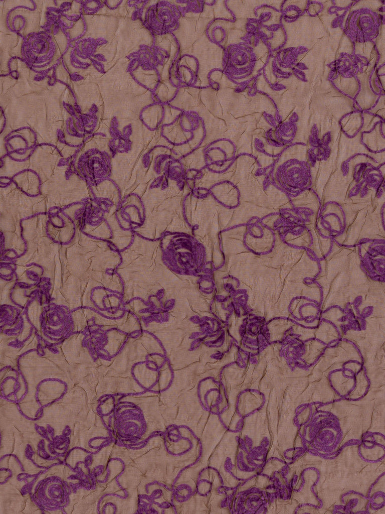 Velvet Rose Squiggles (Crinkle Georgette) - Fabworks Online