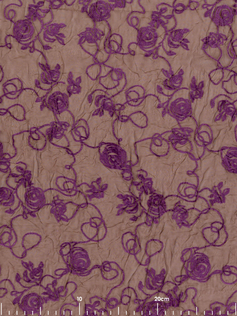 Velvet Rose Squiggles (Crinkle Georgette) - Fabworks Online