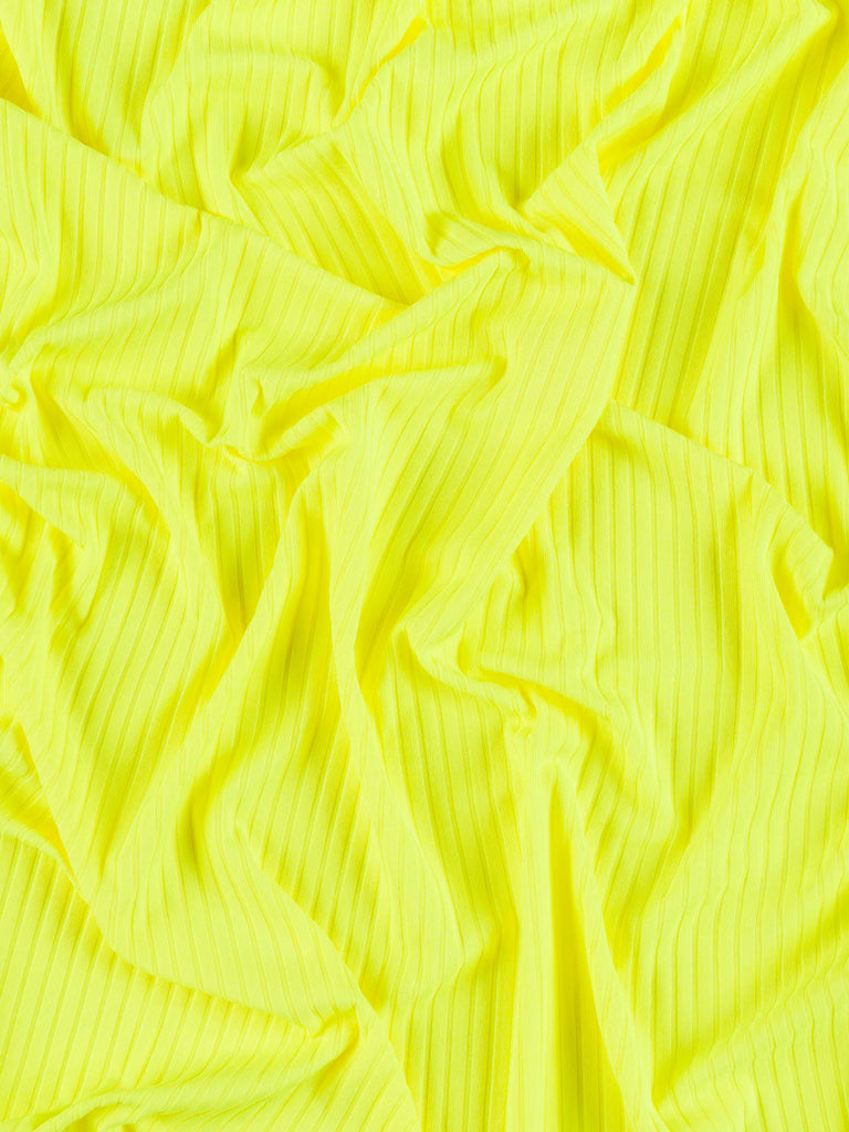 Day Glo Yellow - Slinky Rib Jersey - Fabworks Online