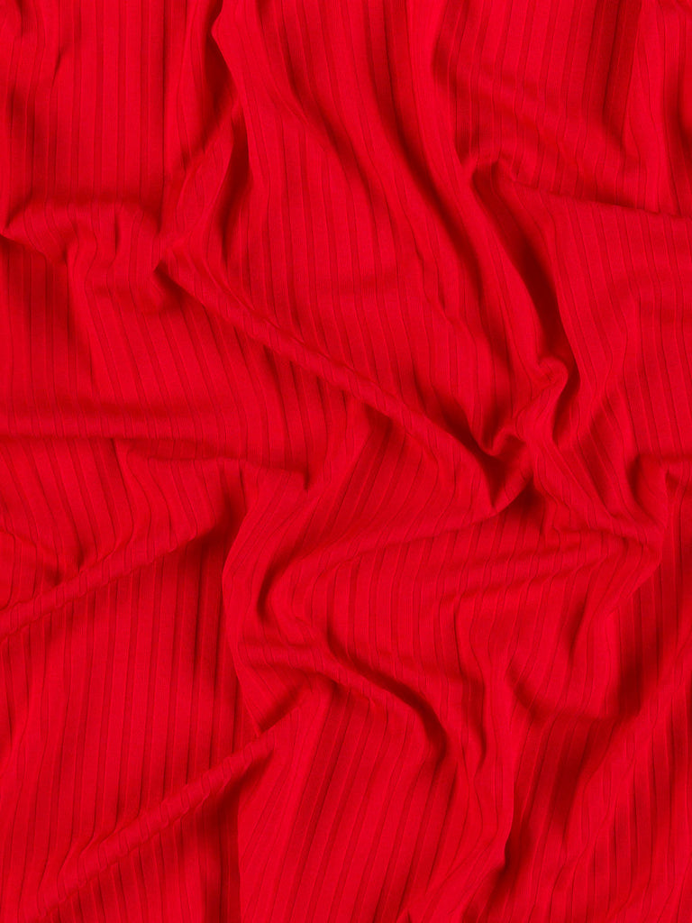 Dangerously Red - Slinky Rib Jersey - Fabworks Online