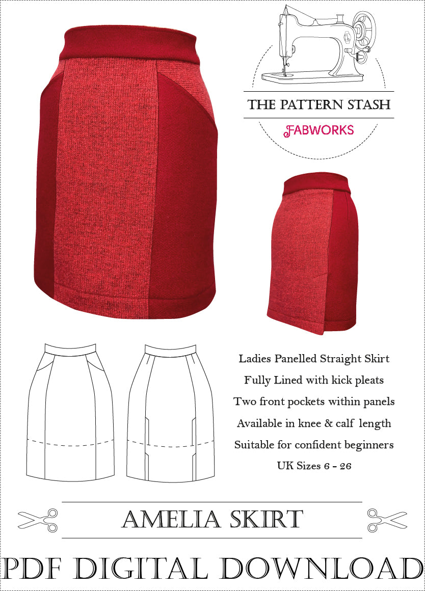 Amelia Skirt (PDF) - The Pattern Stash – Fabworks Online